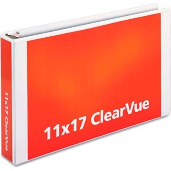 Cardinal Brands Cardinal Tabloid ClearVue Slant-D Ring Binder, 2in Capacity, 11 x 17, White 22132